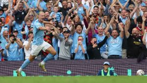 Haaland Cetak Hattrick, City Menang 4-2 Atas Palace