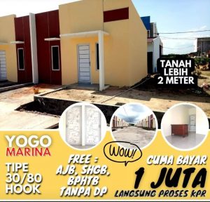 Perumahan Yogo Marina Berada Ring Satu, Bayar Rp1 Juta Langsung Proses KPR