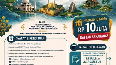 Pemprov Kepri Gelar Sayembara Logo HUT Ke-24, Siapkan Hadiah Rp10 Juta