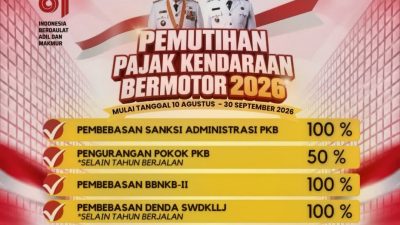 Sambut HUT RI dan Hari Jadi Kepri, Samsat Beri Pemutihan Pajak Kendaraan hingga 100 Persen
