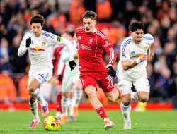 Liverpool Dipermalukan Leeds 2-4, Wirtz Cetak Gol, The Reds Gagal Jaga Momentum